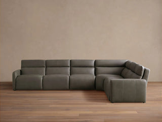 Rowland Tailored Leather Six-Piece Motion Sectional