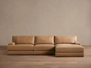 Norwalk Leather Two-Piece Chaise Sectional