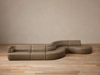 Lovina Leather Five-Piece Sectional