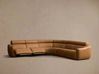 Fia Leather Five-Piece Motion Corner Sectional