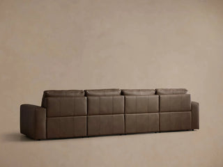Brennan Leather Four-Piece Motion Sectional in Dante Cappuccino