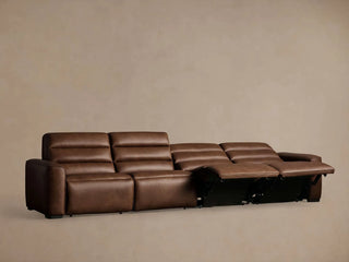 Borough Leather Four-Piece Motion Sectional