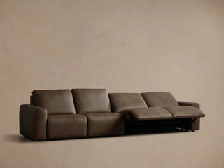 Brennan Leather Four-Piece Motion Sectional in Dante Cappuccino