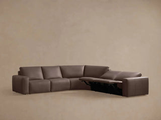 Brennan Leather Five-Piece Motion Corner Sectional