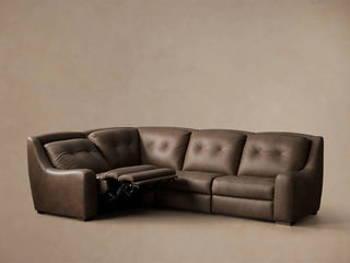 Perry Leather Four-Piece Motion Sectional
