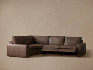 Kipton Wide Arm Leather Four-Piece Motion Sectional