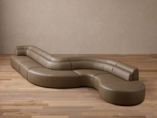 Lovina Leather Five-Piece Sectional