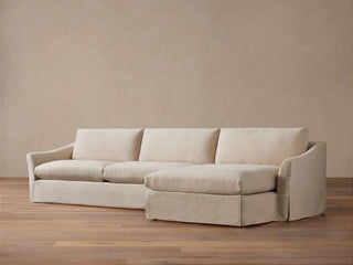 Helena Slipcovered Two Piece Chaise Sectional