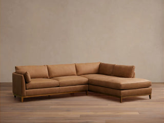 Bainbridge Leather Two-Piece Bumper Sectional