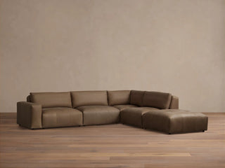 Keegan Leather Five-Piece Sectional