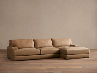 Norwalk Leather Two-Piece Chaise Sectional