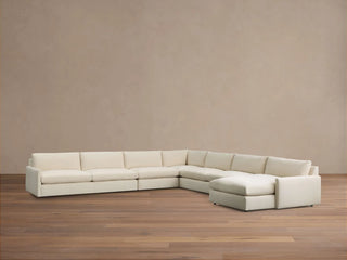 Kipton Slim Arm Five-Piece Chaise Sectional