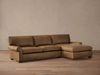 Colby Leather Two-Piece Chaise Sectional