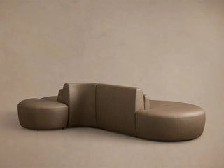 Lovina Leather Three-Piece Sectional with Ottoman