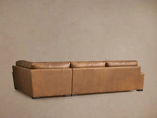 Remington Leather Two-Piece Sectional in Saratoga Chocolate