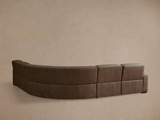 Borough Leather Five-Piece Motion Corner Sectional