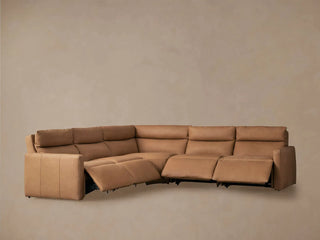 Rowland Tailored Leather Five-Piece Motion Corner Sectional