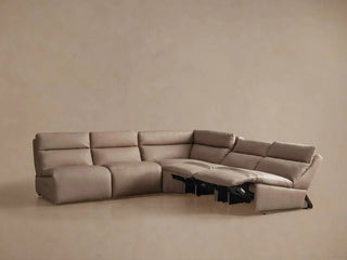Rowland Tailored Leather Five-Piece Armless Motion Corner Sectional