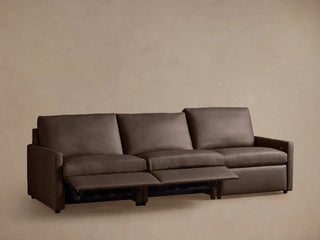 Kipton Slim Arm Leather Three-Piece Motion Modular Sofa