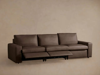 Kipton Wide-Arm Leather Three-Piece Motion Modular Sofa