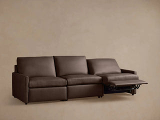 Kipton Slim Arm Leather Three-Piece Motion Modular Sofa