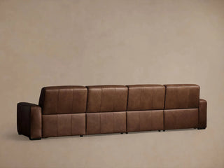 Borough Leather Four-Piece Motion Sectional