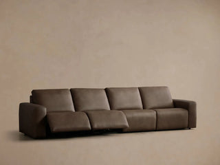 Brennan Leather Four-Piece Motion Sectional in Dante Cappuccino