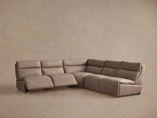 Rowland Tailored Leather Five-Piece Armless Motion Corner Sectional