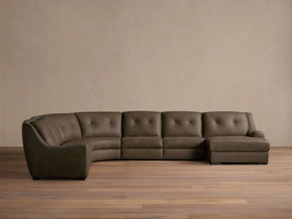 Perry Leather Six-Piece Motion Chaise Sectional