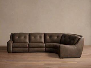 Perry Leather Four-Piece Motion Corner Wedge Sectional