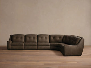 Perry Leather Six-Piece Motion Sectional