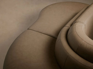 Lovina Leather Three-Piece Sectional with Ottoman