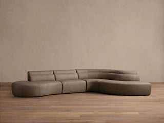 Lovina Leather Four-Piece Bumper Sectional