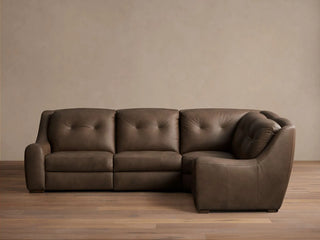 Perry Leather Four-Piece Motion Sectional