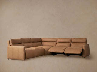 Rowland Tailored Leather Five-Piece Motion Corner Sectional