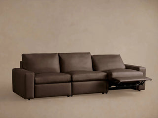 Kipton Wide-Arm Leather Three-Piece Motion Modular Sofa