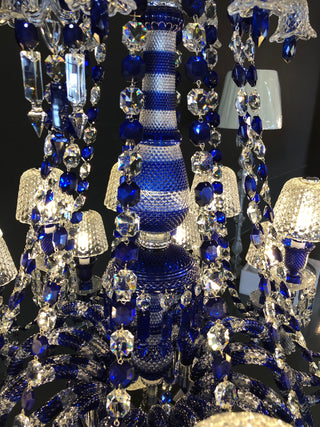 12 Lights Replica Baccarat Chandelier Blue & Clear Baccarat Crystal Lighting