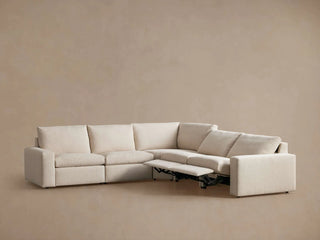 Kipton Wide Arm Five-Piece Motion Corner Sectional