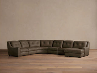 Perry Leather Six-Piece Motion Chaise Sectional