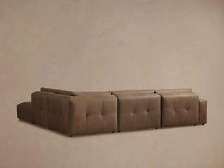 Keegan Leather Five-Piece Sectional