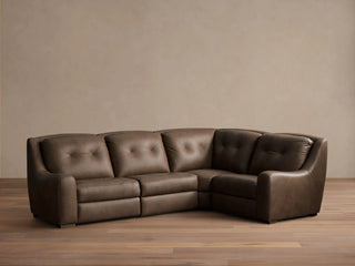 Perry Leather Four-Piece Motion Sectional