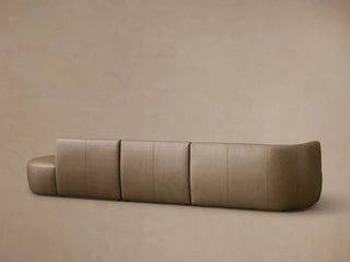Lovina Leather Three-Piece Bumper Sectional