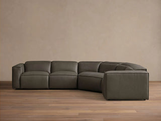 Coburn Motion Leather Four-Piece Corner Wedge Sectional