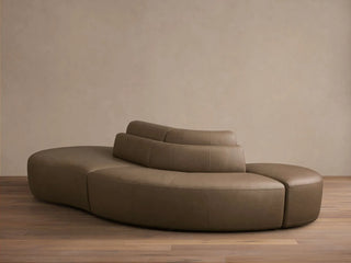Lovina Leather Three-Piece Sectional with Ottoman