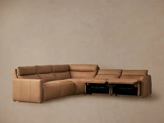 Rowland Tailored Leather Five-Piece Motion Corner Sectional