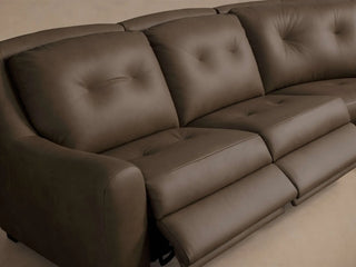 Perry Leather Six-Piece Motion Chaise Sectional