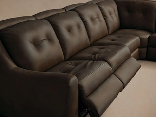 Perry Leather Six-Piece Motion Corner Sectional
