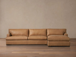Signature Dune Leather Two Piece Chaise Sectional