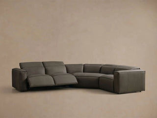 Coburn Motion Leather Four-Piece Corner Wedge Sectional