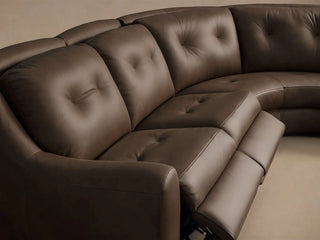 Perry Leather Four-Piece Motion Corner Wedge Sectional